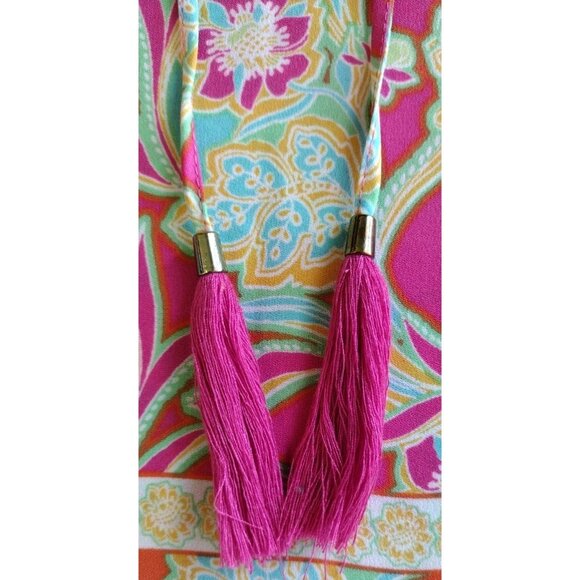 Rose Olive Top Small Sleeveless Floral Tassel - Picture 7 of 11